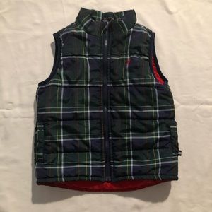 Nautica Boys Plaid Green Vest